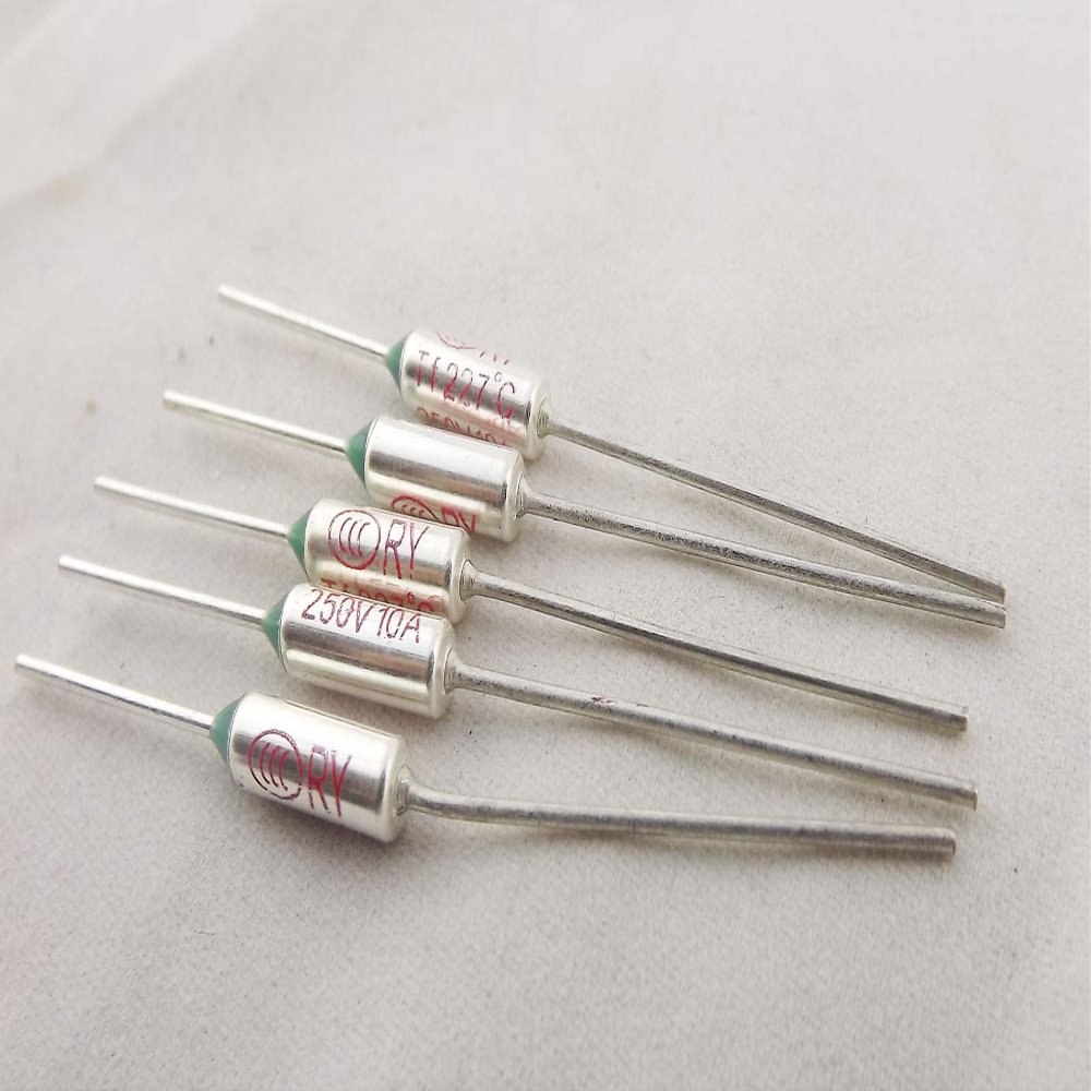 Connector and Terminal 5pcs Microtemp Thermal Fuse 227C 227 Degree TF Cutoff Cut-Off 10A AC 250V New
