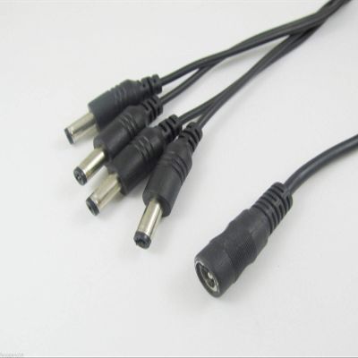 Connector and Terminal 5.5mm x2.1mm DC Female to 4 Male 2.1mm Power Splitter Jack Cable for CCTV Camera