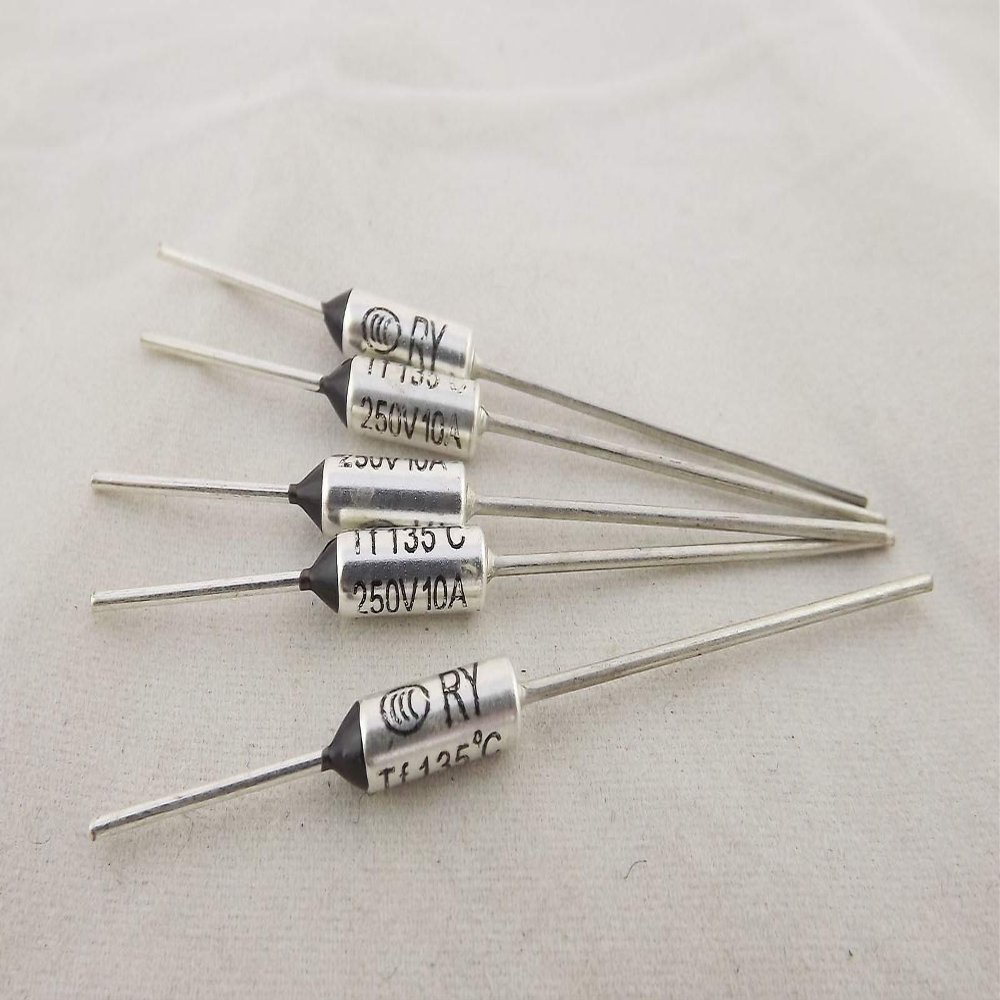 Connector and Terminal 5pcs Microtemp Thermal Fuse 135C 135 Degree TF Cutoff Cut-Off 10A AC 250V New