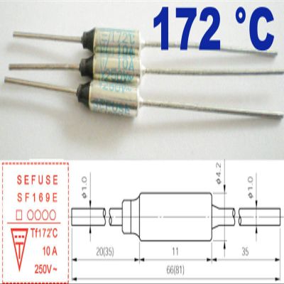 Connector and Terminal 5Pcs Microtemp Thermal Fuse 172C 172 Degree TF Cutoff SF169E 10A AC 250V New