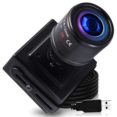 IEights Varifocal Lens USB Camera Full HD 2448P, 8 MP High Definition, USB2.0, Plug&Play, 2.8-12mm Varifocal Lens, UVC for Windows, Linux, Mac, Android