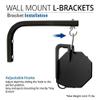 AKIA SCREENS 10 inch Universal Projector Screen L-Bracket Wall Hanging Mount Kit 10" Adjustable Extension with Hook for Projector Screen Indoor Outdoor Movie Video Home Theater, Black, AK-ZLB10B view 2