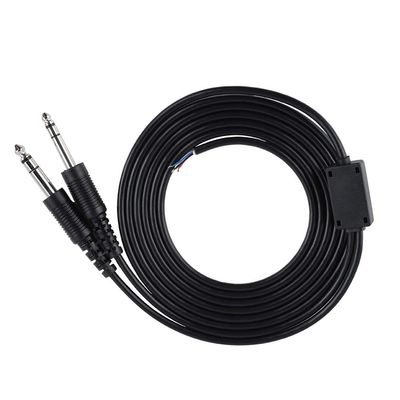 Bindpo Aviation Headset Cable, 2m/2.2yd Aviation Headphone DIY Cord Replacement with 3/16Inch Microphone (PJ-068) and 1/4Inch (PJ-055) Speaker Dual GA Plug