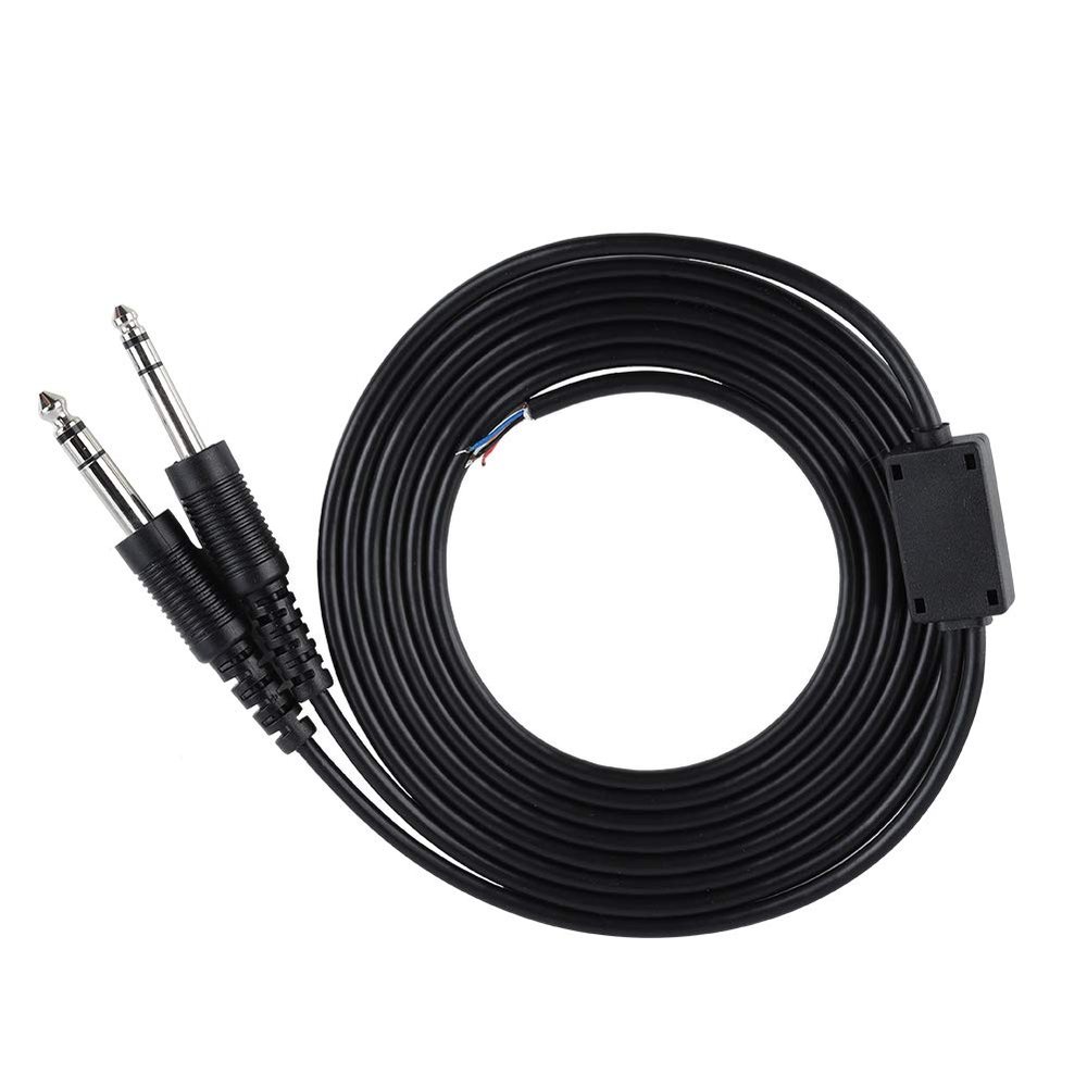 Bindpo Aviation Headset Cable, 2m/2.2yd Aviation Headphone DIY Cord Replacement with 3/16Inch Microphone (PJ-068) and 1/4Inch (PJ-055) Speaker Dual GA Plug