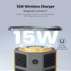 SUPERDANNY Power Strip Tower with 15W Wireless Charger, 6.5Ft Retractable Extension Cord, 1050J Surge Protector, Desktop Charging Station with 8 Outlets 4 USB Ports(2 USB C) for Home, Office, Garage view 2