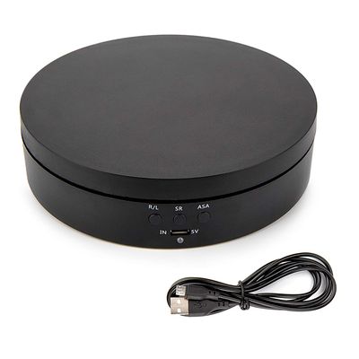 Leadleds 360 Degree Turntable Display Stand, 3 Speeds Electric Rotating Display Stand for Photography Video Shooting Props Jewelry (Black)