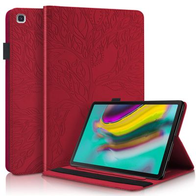 Case for Samsung Galaxy Tab S5e 10.5 2019 SM-T720/T725 Premium PU Leather Stand Flip Wallet Case Multiple Viewing Angles Lightweight Folio Cover with Card Pockets Stylus Loop Elastic Band - Red