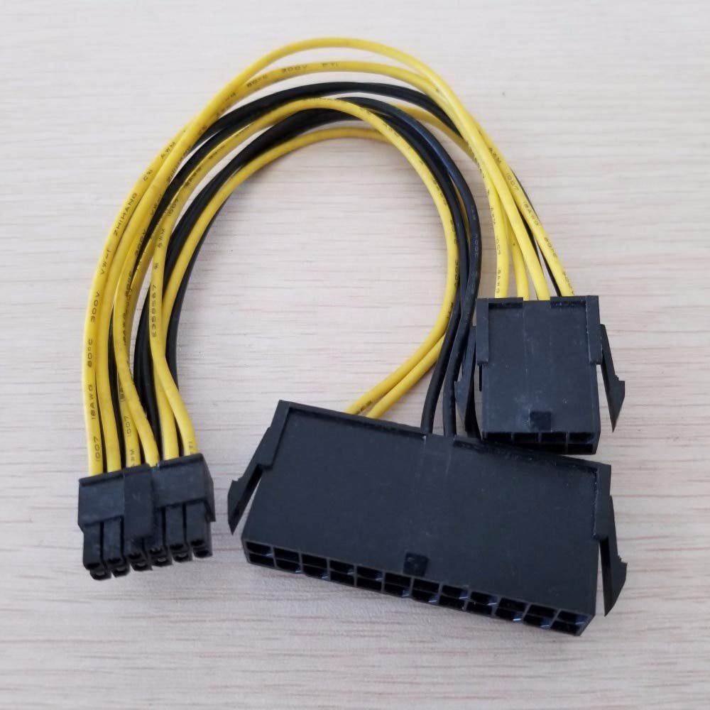 Occus - Cables 10pcs/lot Motherboard Workstation 24Pin + 8Pin to 12Pin Transfer Adapter Power Cable 18AWG for DELL C6100 - (Cable Length: 0.6m)