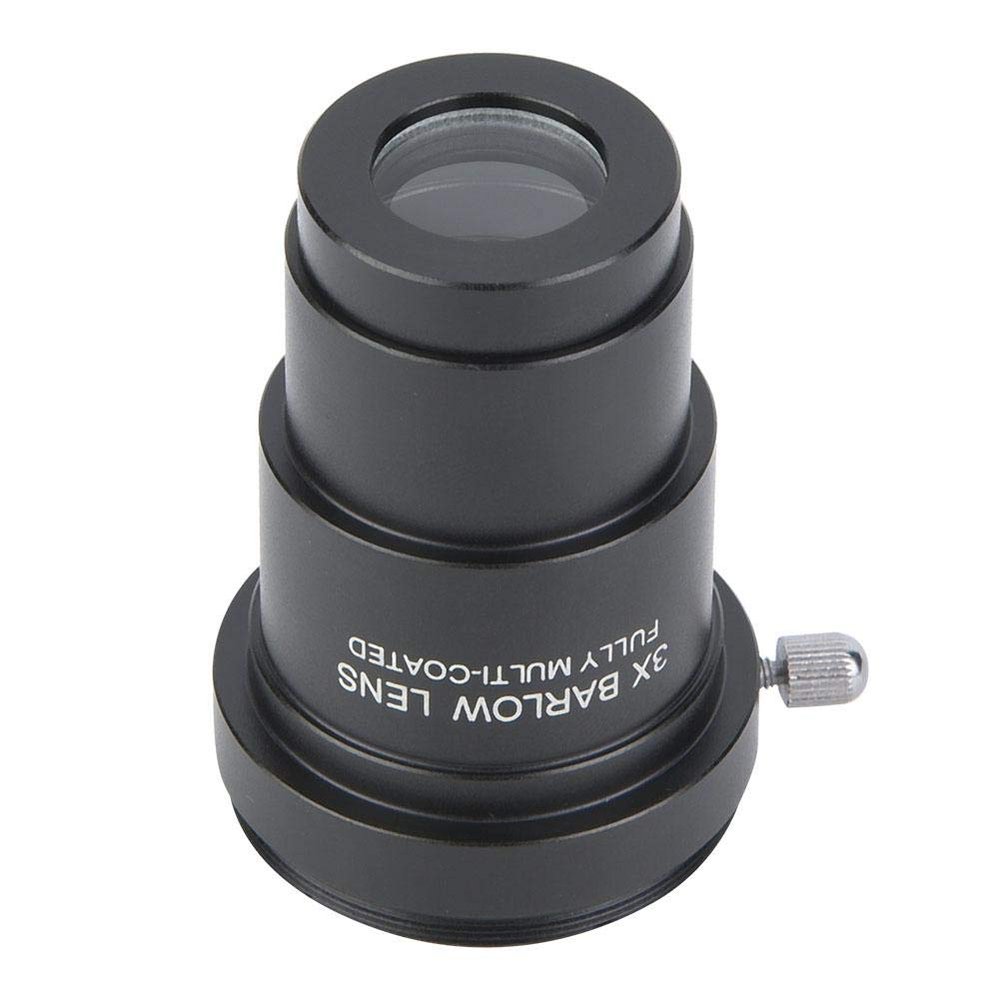 1.25 inches 3X Lens Fully Black Multi Coated with M42x0.75mm Thread for Standard Telescope Eyepiece Astronomy Accessory