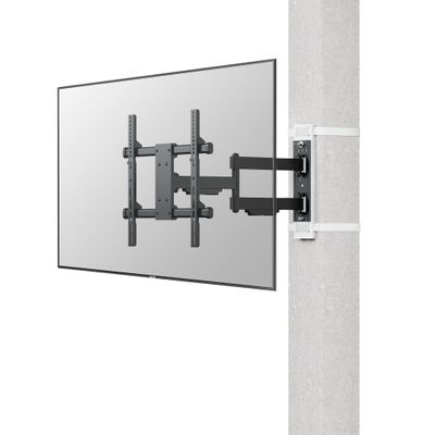 CondoMounts CLMTVA1144 Full Motion Small Pillar | Gazebo TV Mount | Round & Square TV Post Mount | NO Drill | Holds 80lbs | Fits 32-in. to 70-in. | Fits 4-in. to 12-in. Post | White Strap
