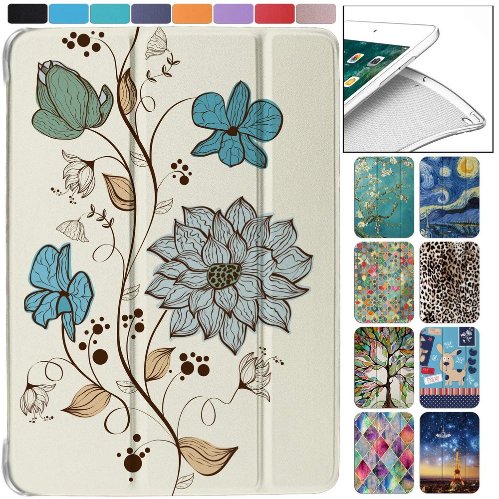 DuraSafe Cases for iPad PRO 11 Inch 2 [ Pro 11 2nd 2020 ] Generation MY232LL/A MXDC2LL/A MXDE2LL/A MXDG2LL/A MY252LL/A Adjustable Stand Feature Printed Sleek Design Flip Case - Watercolor Flowers