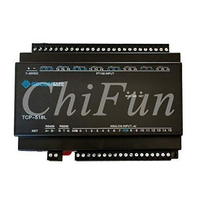 Davitu Electrical Equipments Supplies - 8 channel PT100 temperature acquisition 16 way analog input Modbus RTU TCP modular module Ethernet + RS485 + RS232 - (Color: TCP-318L)