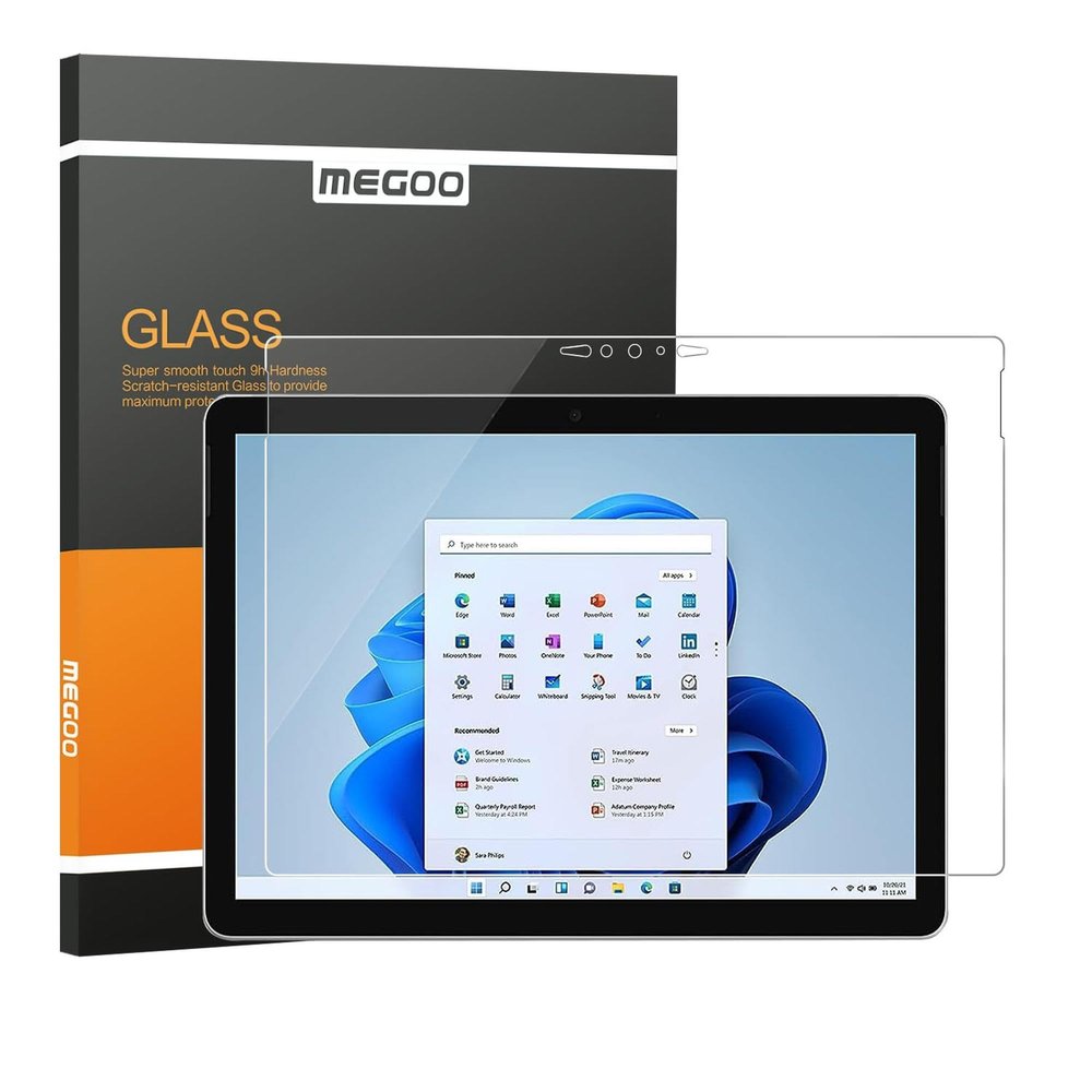 Megoo Glass Screen Protector for Surface Go 4/3/2 (2023-2020), 10.5" HD, Easy Installation, Scratch Resistant, Anti-Fingerprint, Bubble-Free