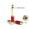 Davitu Electrical Equipments Supplies - 2pcs/Pack Mono 6.35mm 1/4" Male To RCA Female Socket Audio Connector TS Audio Converter Plug 6.5mm to RCA Jack - (Color: RED) view 2