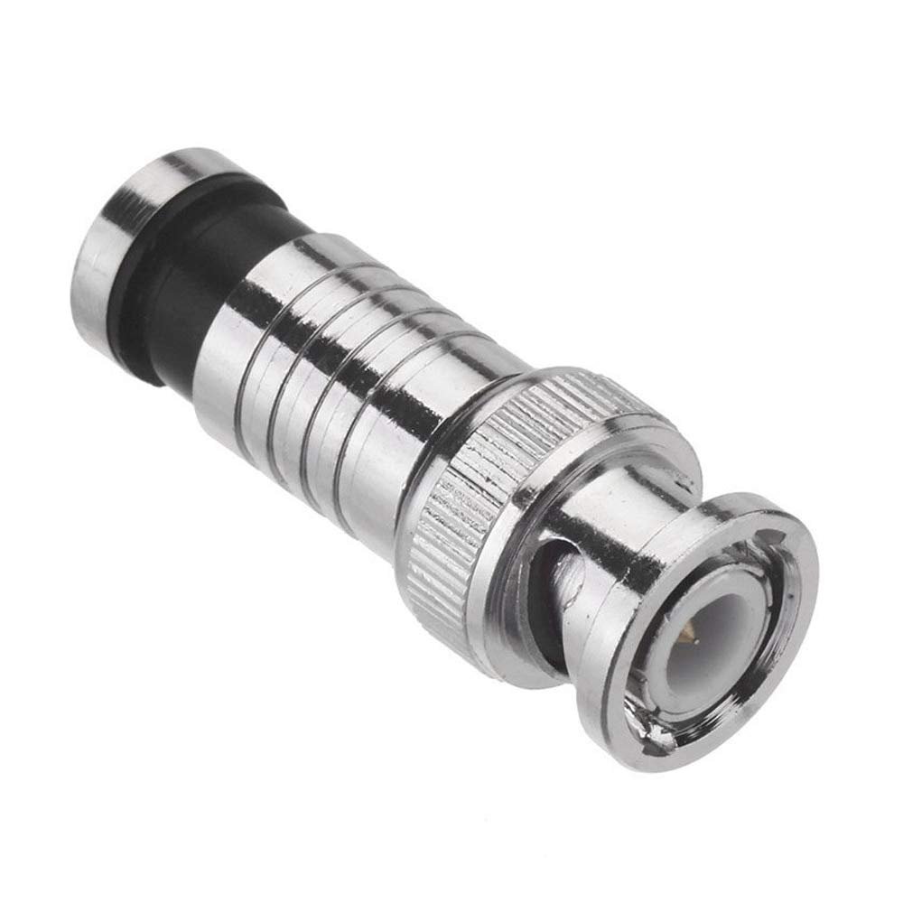 Davitu Electrical Equipments Supplies - 10 pcs BNC Compression Connector for Coax RG59 Cable CCTV Cameras