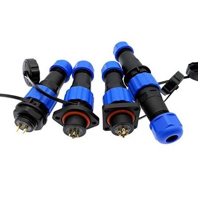Davitu Electrical Equipments Supplies - Waterproof connector SP16 IP68 cable connector plug & socket Male and Female 2 3 4 5 6 7 9 Pin - (Color: Docking, Pins: 4P)