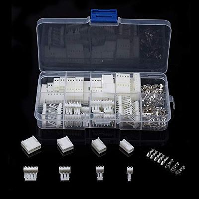 Davitu Electrical Equipments Supplies - 150PCS JST-XH 2.54mm 2/3/4/5 Pins Wire White Housing Connectors Set Jumper Pin Bare Male&Female Terminals Assorted Set