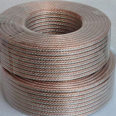 Davitu Electrical Equipments Supplies - Transparent Oxygen-free Copper Core Speaker Audio Cable Length 1 M 4.2MM (322 Core / 0.10MM Oxygen-free Copper) * 2 - (Color: Transparent color)