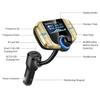 Sumind 2026 Upgraded Wireless Bluetooth Car Adapter FM Transmitter, 1.7'' LCD Display, Flexible Gooseneck, 20W QC3.0&Dual USB Ports, AUX Input/Output for Hands-Free Call, Micro/TF Card(Golden,Normal) view 2