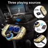 Sumind 2026 Upgraded Wireless Bluetooth Car Adapter FM Transmitter, 1.7'' LCD Display, Flexible Gooseneck, 20W QC3.0&Dual USB Ports, AUX Input/Output for Hands-Free Call, Micro/TF Card(Golden,Normal) view 4