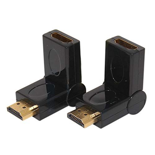 Davitu Electrical Equipments Supplies - ELEG-Cable-Tex HDMI SWIVEL CABLE ADAPTER RIGHT ANGLE 90-270 DEGREE M-F - (Color: Black)