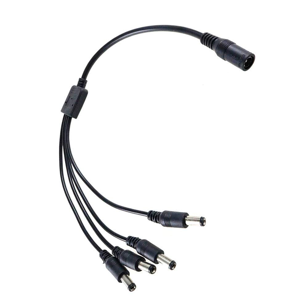Davitu Electrical Equipments Supplies - 1DC Female To 4 Male Connector Wire Plug Power Cord Adapter Connector Cable Splitter For CCTV Camera Security And LED Strip HQ