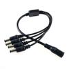 Davitu Electrical Equipments Supplies - 1DC Female To 4 Male Connector Wire Plug Power Cord Adapter Connector Cable Splitter For CCTV Camera Security And LED Strip HQ view 2