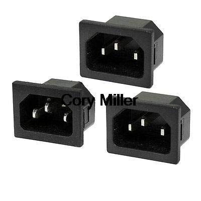 Davitu Electrical Equipments Supplies - AC 250V 15A 3 Terminals IEC320 C14 Inlet Male Power Plug