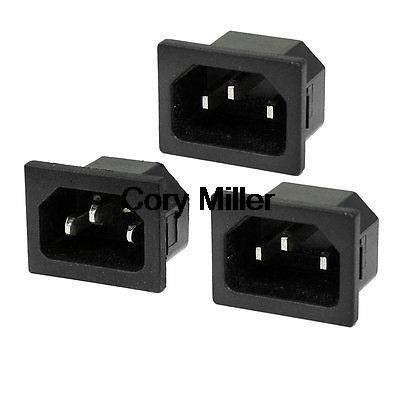 Davitu Electrical Equipments Supplies - AC 250V 15A 3 Terminals IEC320 C14 Inlet Male Power Plug