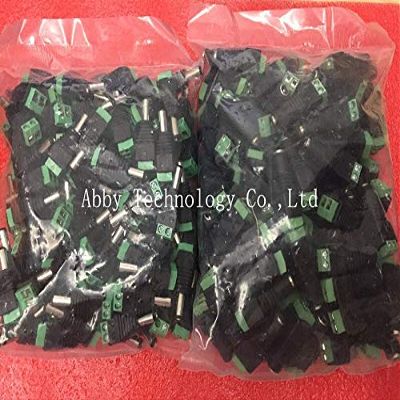 Davitu Electrical Equipments Supplies - 100Pairs (100 x Male + 100x Female) 2.1x5.5MM DC Power Jack Plug Adapter Connector for CCTV