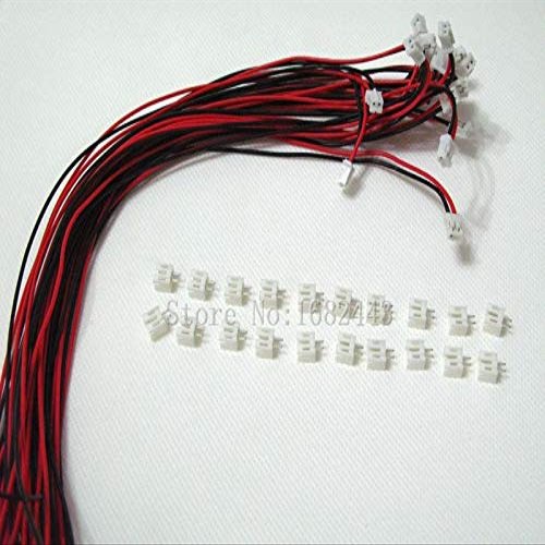 Davitu Electrical Equipments Supplies - 50 SETS Micro Mini JST 2.0 PH 2-Pin Connector plug with Wires Cables 300MM