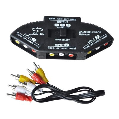 Davitu Electrical Equipments Supplies - WSFS Black 3 Port AV Audio RCA Phono Selector Switch
