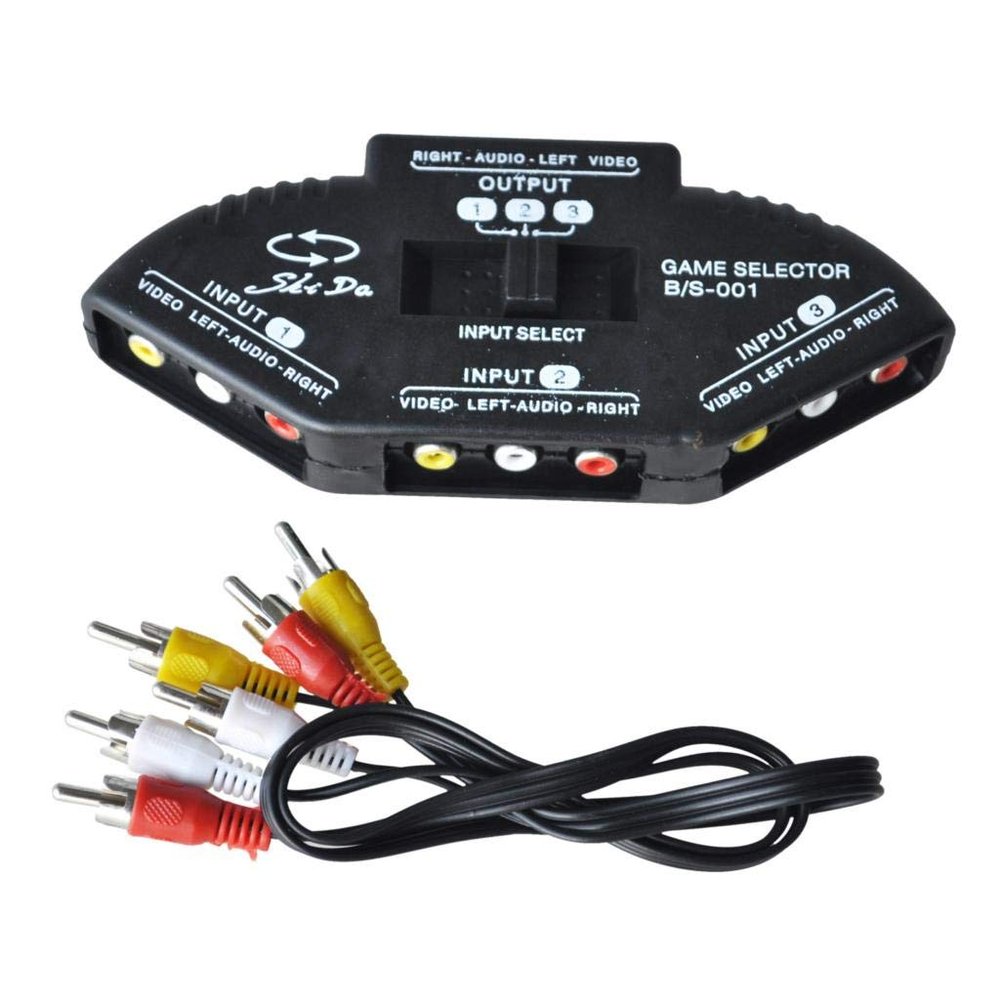 Davitu Electrical Equipments Supplies - WSFS Black 3 Port AV Audio RCA Phono Selector Switch