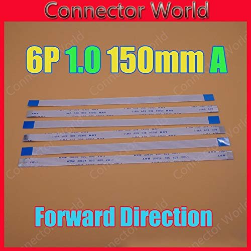Davitu Electrical Equipments Supplies - 2-500PCS FFC FPC 6pin flat flexible cable 1.0mm pitch 6 pin Forward Length 150mm forward direction Ribbon 6p Flex Cable - (Color: 3pcs)