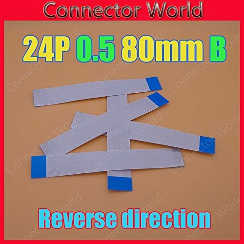 Davitu Electrical Equipments Supplies - 2-100pcs/lot FFC FPC 24pin flat flexible cable 0.5mm pitch 24 pin reverse Length 80mm Width 12.5mm Ribbon 24p Flex Cable - (Color: 20pcs)