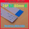 Davitu Electrical Equipments Supplies - 2-100pcs/lot FFC FPC 24pin flat flexible cable 0.5mm pitch 24 pin reverse Length 80mm Width 12.5mm Ribbon 24p Flex Cable - (Color: 20pcs) view 3