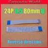 Davitu Electrical Equipments Supplies - 2-100pcs/lot FFC FPC 24pin flat flexible cable 0.5mm pitch 24 pin reverse Length 80mm Width 12.5mm Ribbon 24p Flex Cable - (Color: 20pcs) view 4