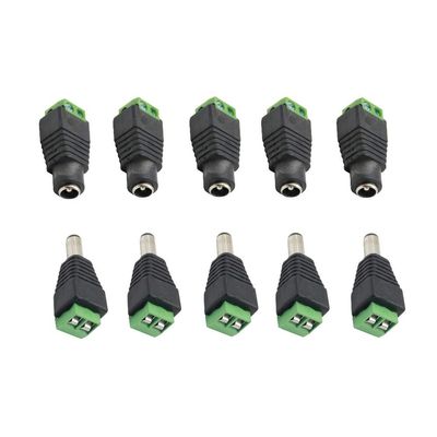 Davitu Electrical Equipments Supplies - 20Pcs DC Power Plug Male/Female 5.5 * 2.1 mm Terminal LED Strip CCTV Camera - (Color: 20Female)
