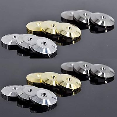 Davitu Electrical Equipments Supplies - 2pcs/lot Silver 25mm pure nickel plated speaker shock absorber spike pad HIFI acoustic suspension gasket connector - (Color: 2pcs a pack)
