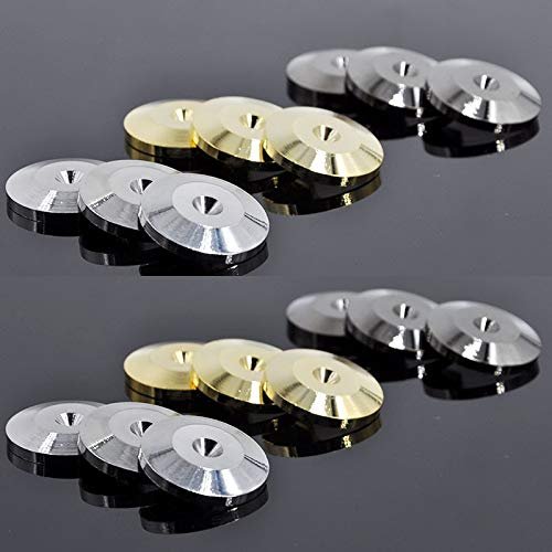 Davitu Electrical Equipments Supplies - 2pcs/lot Silver 25mm pure nickel plated speaker shock absorber spike pad HIFI acoustic suspension gasket connector - (Color: 2pcs a pack)