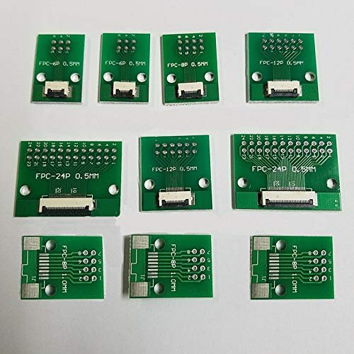 Davitu Electrical Equipments Supplies - FPC/FFC flat cable transfer plate is directly inserted DIY 0.5 mm spacing connector 6P/8P/10P/20P/30P/40P/60P 0.5 change 2.54MM - (Pins: 6P)