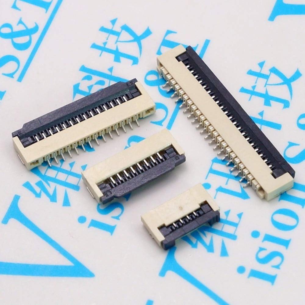 Davitu Electrical Equipments Supplies - FPC connector 1.0mm Clamshell the shell of a clam 4/5/6/8/9/10/12/14/15/16/18/20/22/24/26/30P - (Color: 9P 80pcs)