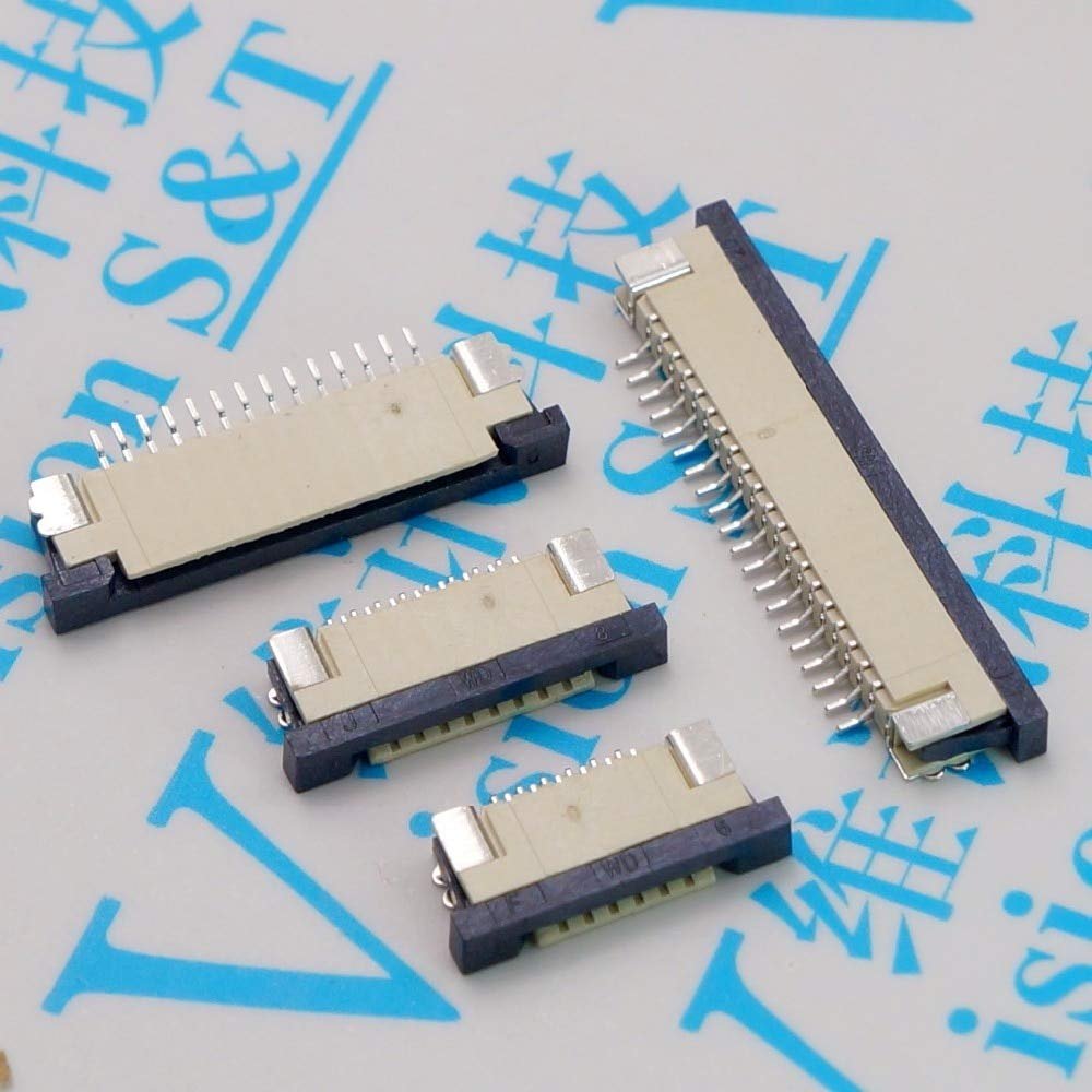 Davitu Electrical Equipments Supplies - FFC flexible flat cable connector FPC 1.0mm Pull-down 4P/5P/6P/7P/8P/10P/12P/14P/15/16/18/20/22/24/26/30P access drawer-row seat - (Color: 10P 100pcs)
