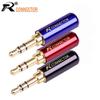 Davitu Electrical Equipments Supplies - 10pcs/lot 3 Poles Stereo 3.5mm Connector Copper Tube Gold Plated 3.5mm Mini Jack Stereo Male Plug Earphone Headphone Adapter - (Color: Blue) view 2