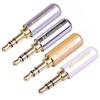Davitu Electrical Equipments Supplies - 10pcs/lot 3 Poles Stereo 3.5mm Connector Copper Tube Gold Plated 3.5mm Mini Jack Stereo Male Plug Earphone Headphone Adapter - (Color: Blue) view 3