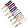 Davitu Electrical Equipments Supplies - 10pcs/lot 3 Poles Stereo 3.5mm Connector Copper Tube Gold Plated 3.5mm Mini Jack Stereo Male Plug Earphone Headphone Adapter - (Color: Blue) view 4