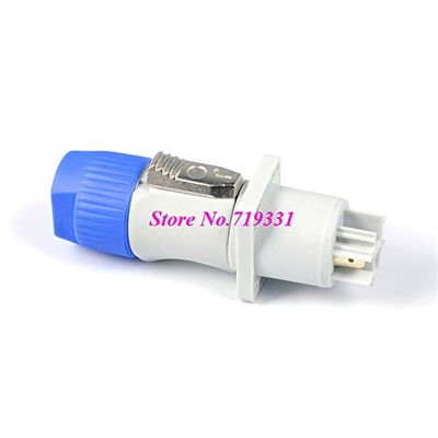 Davitu Electrical Equipments Supplies - 100Set 3 Pin PowerCON Type A NAC3FCA+NAC3MPA-1 Chassis Plug Panel Adapter Blue and Gray - (Color: WHITE)