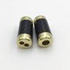 Davitu Electrical Equipments Supplies - 2Pcs HiFi Carbon Fiber Pants Boot Y Splitter 1 to 2 Speaker RCA Cable Audio DIY Earphone Wire Connector Black Gold Silver - (Color: Gold) view 1