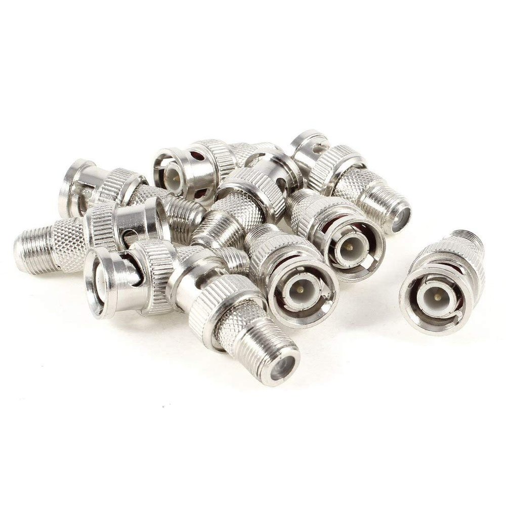 Davitu Electrical Equipments Supplies - BNC Male to F Female CCTV Camera Coax Cable Connector(Pack of 10)