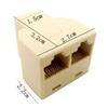 Davitu Electrical Equipments Supplies - 8P8C Network RJ45 Ethernet Cable LAN Port 1 to 2 Socket Splitter RJ45 Splitter Connector CAT5 LAN Ethernet Splitter Adapter view 3